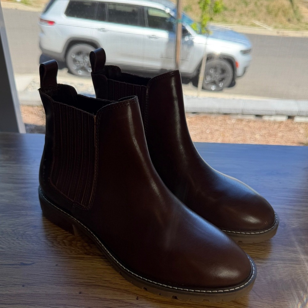 Steve Madden Leonard Brown Leather Chelsea Boots Mens 8.5